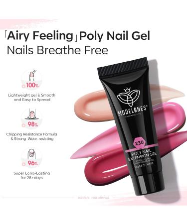 Modelones Poly Extension Gel Nail Kit - 10 Colors with 6W Nail Lamp | All-in-One Poly Builder Nail Gel Set for Women - Buy Online on SooperMarket.com
