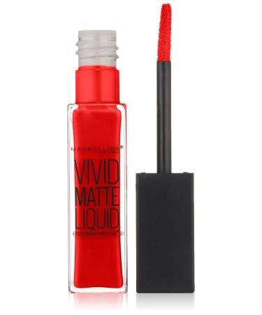 Maybelline New York Color Sensational Vivid Matte Liquid Lipstick  Rebel Red  0.26 fl. oz. 0.26 Fl Oz (Pack of 1) Rebel Red