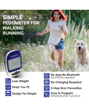 PINGKO Portable LCD Pedometer for Jogging, Hiking, Running & Walking - Blue | Step Counter with Calorie Burn Tracker - Buy Online on SooperMarket.com
