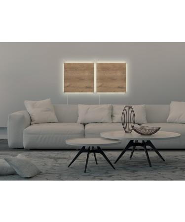 Sigel GL405 Premium Glass Magnetic Panel 48x48 cm with LED Lighting - Natural Wood Design T V Tested Easy to Assemble - Buy Online on SooperMarket.com