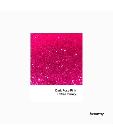 Hemway Extra-Chunky Glitter 100g - Cosmetic Safe Dark Rose Pink 1mm | Buy Internationally - Buy Online on SooperMarket.com
