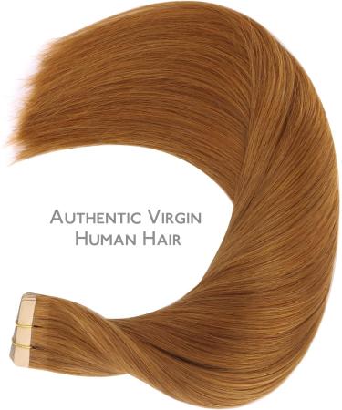 WENNALIFE 18 inch Auburn Ginger Tape in Human Hair Extensions - 20pcs, 50g Remy Real Human Hair Colored Tape Extensions #30 - Buy Online on SooperMarket.com