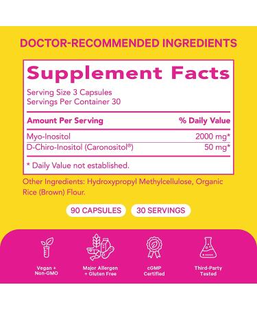 Pink Stork Myo/Chiro Inositol Blend - Ovarian Support & Fertility Supplements for Women | Women-Owned | 90 Capsules - Buy Online on SooperMarket.com