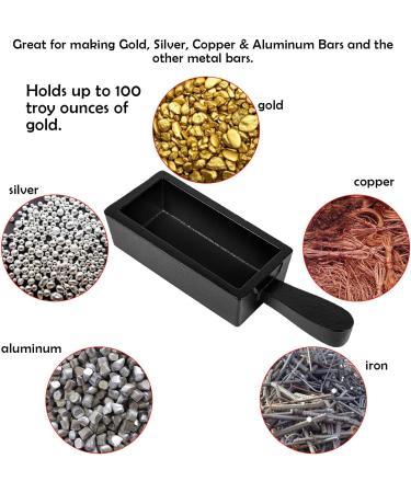 100 oz Troy Ounce Gold Bar Loaf Cast Steel Ingot Mold for Melting Refining - Ideal for Gold, Silver, Copper, Iron, Aluminum, Brass & More - Buy Online on SooperMarket.com