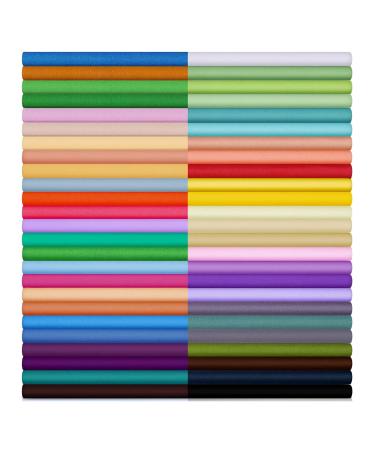 60 Pieces Solid Cotton Quilting Fabric Color Fabric Bundles Fabric Quilt Solid Quilting Squares Quilting Fabric Patchwork Sewing Craft Precut Fabric Scrap for DIY Crafts(10 x 10 Inch)