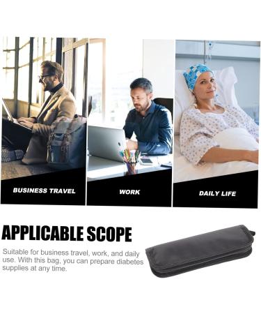 Portable Insulin Cooler Pack | Travel Medication Cooling Case | Diabetic Organizer Bag | 20x7cm | Black - Buy Online on SooperMarket.com