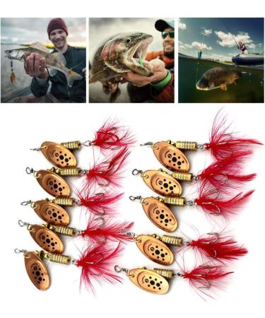 10PCS Spinner Lures Metal Bait Sequins Spinner Fishing Lures Fishing Lures Fishing Accessories Fishing Spinners Lifelike Fishing Bait Crankbaits Set for Outdoor Fishing Red - Buy Online on SooperMarket.com