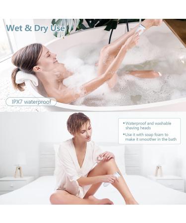 Women's Electric Shaver | Bikini Trimmer & Razor for Face, Legs, Underarms | Wet & Dry Rechargeable Lady Shaver - Blue/White - Buy Online on SooperMarket.com