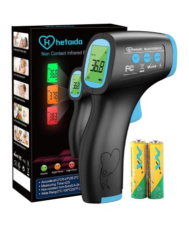 Thermometer for Adults No Touch Forehead Thermometer for Adults and Children Digital Infrared Body Thermometers for Kids Baby Thermometer with High Temperature Alarm Instant Accurate Reading Black