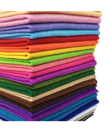 Felt Fabric Misscrafts 28pcs 12 x 8 (30cm x 20cm) 1.4mm Thick Soft Felt Nonwoven Fabric Sheet Pack DIY Craft Patchwork Sewing Square Assorted Colors with Thread Bag 20cm x 30cm