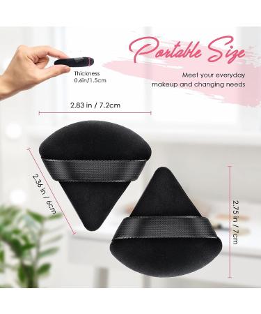 AMMON 6 Pcs Black Triangle Soft Makeup Powder Puff Set - Velour Makeup Sponge Puff for Loose Mineral Powder & Body Contouring - Buy Online on SooperMarket.com