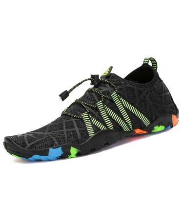 SAGUARO Unisex Water Sport Shoes Quick-Dry Barefoot Swim Shoes for Beach Pool Sea 8.5 Women/7 Men Jet Black