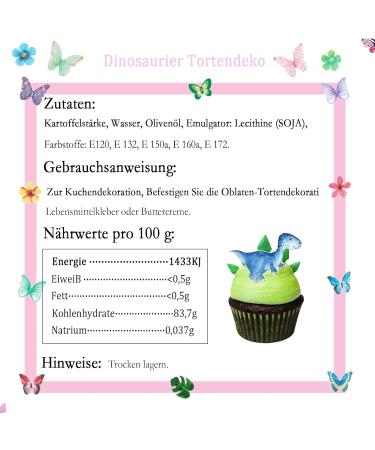 Buy Catelves 50 Edible Dinosaur Cake Decorations | Dino Tortendeco & Birthday Party Supplies - Buy Online on SooperMarket.com