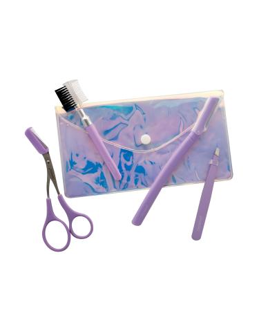 Demeliss Beauty - Perfect Eyebrow Kit - 2 in 1 Brush - Scissors Comb - Tweezers - Razor - Pouch - Sublimated Look