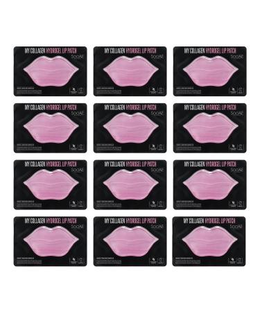 SooAE MY COLLAGEN HYDROGEL LIP PATCH 12 EA -Moisturizing Collagen Anti-aging lip mask 12 Count (Pack of 1)
