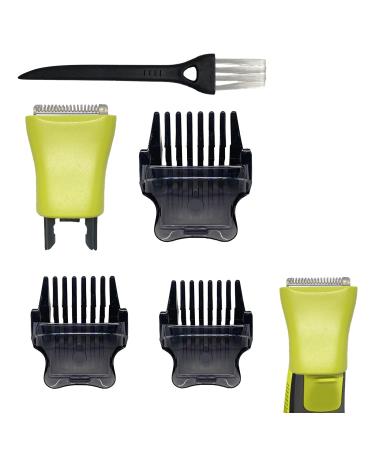 Body Trimming Set Replacement Heads and Attachments Comb Compatible with One Blade Qp2630/ Qp2520/ Qp2834/ Qp6531/ Qp6520/Qp6510 Replacement Heads with Cleaning Brush Wet Dry Shaver Accessories