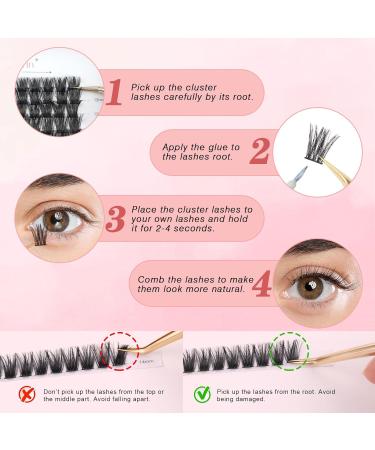 Glowing Win Single Eyelash Extensions - 72 PCs DIY Volume Cluster Lashes (10-16mm) - Natural Wispy Individual False Eyelashes - Buy Online on SooperMarket.com