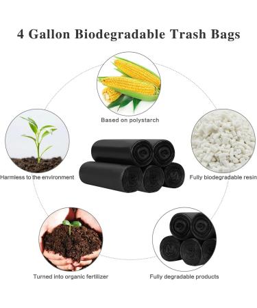 Fyy Garbage Bags - 100 Count | 5 Rolls of Black Waste Bags for Kitchen Bathroom Office | Durable 4 Gallon Size (45x50 cm) - Ideal for 3L 5L 8L 9L 10L Use - Buy Online on SooperMarket.com