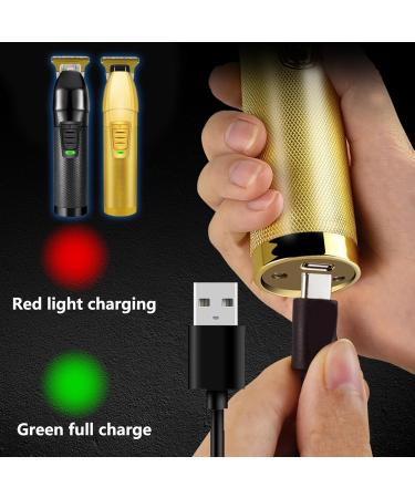 Professional Cordless Hair Clippers Set for Men - Rechargeable with 10 Styling Combs | 2 Pieces Black Gold - Buy Online on SooperMarket.com