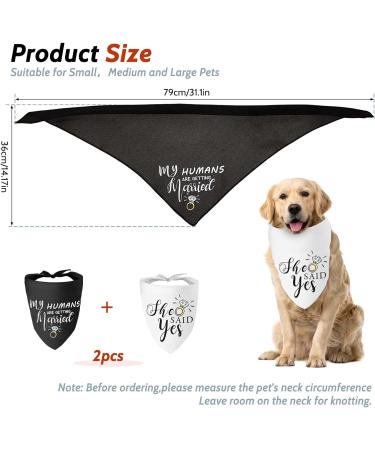 WLLHYF My Humans are Getting Married She Said Yes Dog Bandana Pets Scarf Triangle Bibs Kerchief Set Wedding Photo Prop Decoration Pet Costume Accessories for Dog Lovers Small Medium Large Dogs Cats - Buy Online on SooperMarket.com
