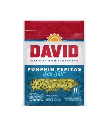 DAVID SEEDS Sea Salt Pumpkin Pepitas Seeds,5 Ounce (Pack of 8)