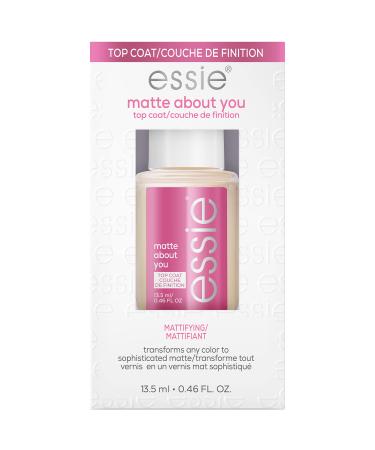 essie Nail Care, 8-Free Vegan, Matte About You Top Coat, mattifying nail polish, 0.46 fl oz