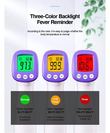 Accurate Non-Contact Infrared Thermometer for Adults | Forehead Fever Alarm & Memory Function - Buy Online on SooperMarket.com