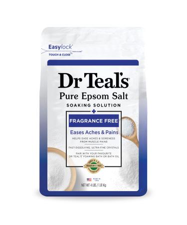 Dr. Teal's Pure Epsom Salt Soak Fragrance Free 4 lbs (Packaging May Vary)