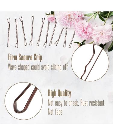 150 Wave Shape Hairpins - Brown Metal Bobby Pins Set for Kids & Girls | Stylish Hair Accessories for Salons - Buy Online on SooperMarket.com