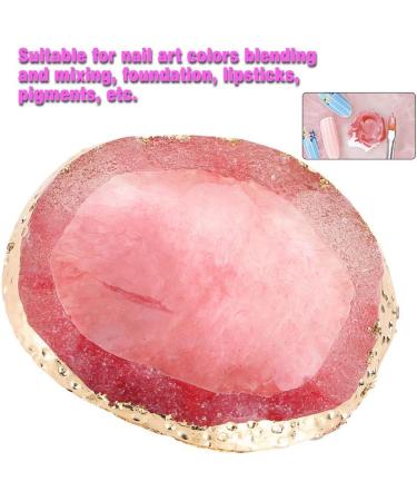 Polish Mix Palette Resin Nail Art Palette Paint Drawing Color Dish Golden Edge Resin Stone Paint Drawing Color Dish Manicure Nail DIY Tool(Red) - Buy Online on SooperMarket.com