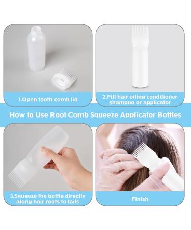 Root Comb Applicator Bottle Brush 6oz - Hair Dye & Color Scalp Treatment Tool (White) - Buy Online on SooperMarket.com