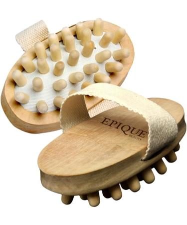 AnHua Natural Wood Hand-Held Body Brush - Cellulite Reduction - L Size - Buy Online on SooperMarket.com
