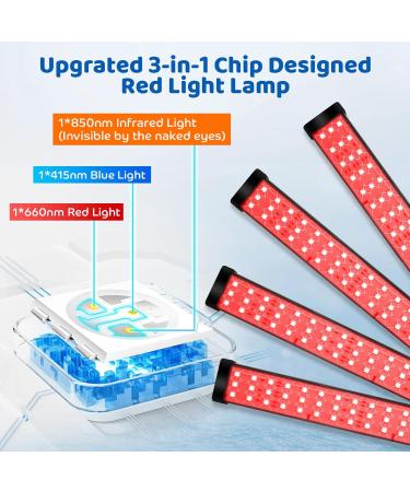 Red Light Lamp 180LEDs Blue Light & Infrared Light with Stand Height Adjustable & Angle Adjustable & Timer Red/Infrared/Blue Light for Home/Office Use - Buy Online on SooperMarket.com