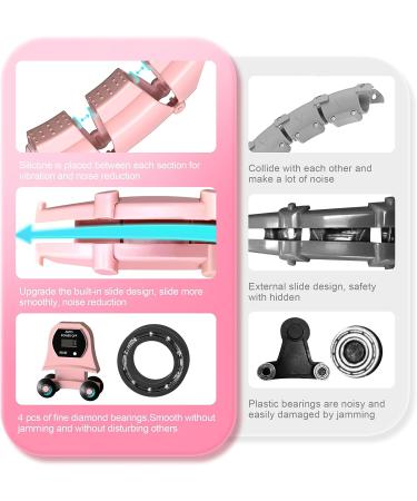 UNTIL Weighted Hula Fit Hoop Plus Size for Adults - 3rd Gen Noiseless Fitness Hoop with Counter - 26 Detachable Links - 2-in-1 Abdominal Fitness Massage - Pink - Buy Online on SooperMarket.com