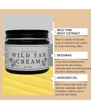 Organic Wild Yam Cream - Natural Day & Night Sweats Relief for Men & Women | Deep Moisturization & Hormone Balance - 60g/2oz - Buy Online on SooperMarket.com