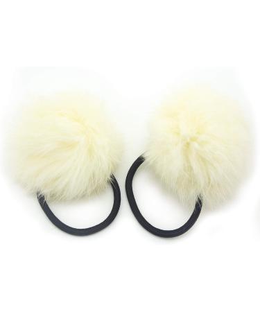 REYIN-CHHN A Pair of Lovely Pom Pom Hair Bands Decorative Pom Poms Band - 2 Inch Pom Pom (Baby Pink) - Buy Online on SooperMarket.com