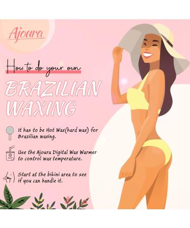 Ajoura Home Waxing Kit with Digital Warmer - 14oz Hard Wax Beads for Brazilian Bikini, Legs, Armpit, Face - Pre & After Wax Spray Included - Buy Online on SooperMarket.com