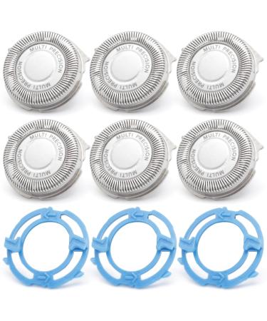 SH50 Shaving Head Blade with Retaining Rings Replacement for Norelco Shaver 5000 Series Men's Electric Shaver Replacement Heads 6Pcs