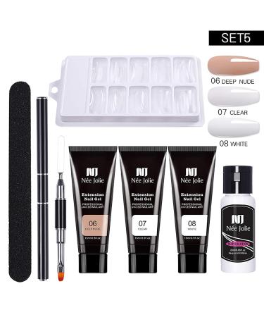 Fast Nail Extension Poly Gel Starter Set | Thickening Polygel for Acrylic Nails | DIY Salon Kit - Unit Size #05 - Buy Online on SooperMarket.com