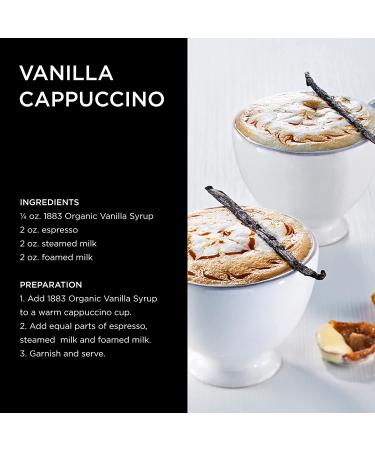 1883 Organic Vanilla Syrup 1 Liter - Smooth Flavor for Hot & Iced Beverages | Gluten-Free, Vegan, Non-GMO | Made in France | Glass Bottle - Buy Online on SooperMarket.com