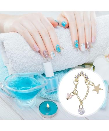 KALLORY 9pcs Art Zircon Tips Stickers - Manicure Accessories Set for Elegant Nail Decoration - Metal Decors, Rhinestone Charms - 3.2X1.1X0.5CMx3pcs - As Shown - Buy Online on SooperMarket.com