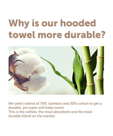 Premium Organic Bamboo Baby Hooded Towel | Ultra Soft & Hypoallergenic Baby Towels for Infant & Toddler | Perfect Baby Gift - Buy Online on SooperMarket.com