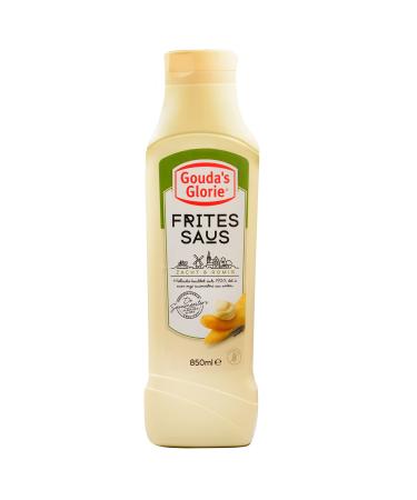 Hymor Fritessaus - 1x 850ml - Fresh and creamy sauce known as the Dutch Fritten sauce of Gouda's Glorie French fries Frikandel nachos Burger fish and meat dishes warm and cold enjoyable fresh creamy 850 ml (1 Pack)