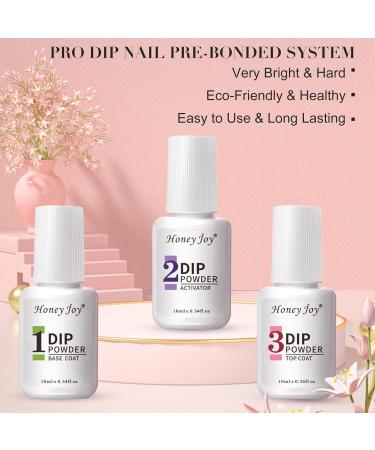 Honey Joy Dip Powder Nail Kit Starter Set | 4 Colors Nude Brown Pink | Dipping Powder Liquid with Base Top Coat | Salon Quality Manicure DIY Kit | No LED Nail Lamp Needed - Buy Online on SooperMarket.com