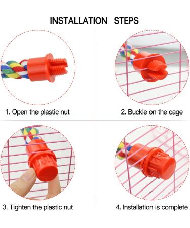 Bird Perch Cage Rope for Parrots Parakeets & Cockatiels | Comfortable & Colorful 80 cm Long with Plastic Nuts - Buy Online on SooperMarket.com