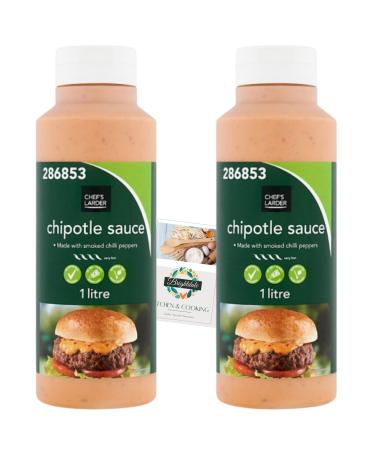 Chipotle Sauce Bundle with Chef's Larder Chipotle Sauce 1 Litre 2 Pack + Brightdale Kitchen Booklet