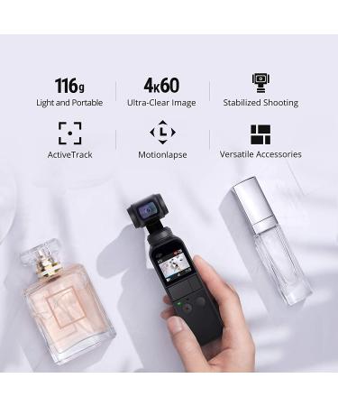 DJI Osmo Pocket 3-Axis Gimbal Stabilizer w/ 12MP Camera & 4K60 Video - Ideal for YouTube, TikTok, Vlogs, and Live Streaming - Attachable to Android & iPhone - Black - Buy Online on SooperMarket.com