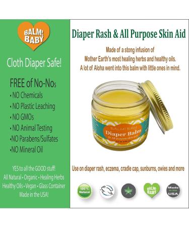 Organic Diaper Rash Cream | Cloth Diaper Balm for Infants & Kids | Natural Vegan Skin Aid | Plastic Free | Made in USA - 2 Fl Oz - Buy Online on SooperMarket.com