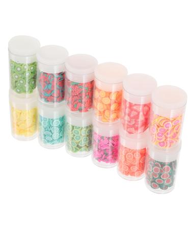Healeved 12 Boxes Nail Art Accessories Fruit Slices Resin Charms Slices Mini Accessories Nail Fruit Resin Making Charms Nail Art Supplies Lip Gloss Decor Polymer Clay Material Soft Pottery 14.2X8.8X2.5CM Assorted Color