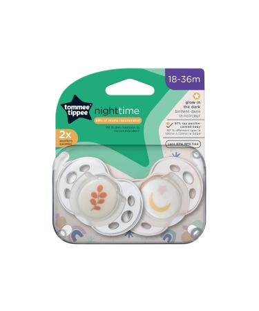 Tommee Tippee Night Time Glow in the Dark Pacifiers 18-36m - BPA-Free, Symmetrical Design, Includes Sterilizer Box - 2 Count - Buy Online on SooperMarket.com